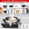 1000W Electric Single Burner Portable Heating Hot Plate Stove Countertop Rv Hotplate With 5 Temperature Stepless Adjustments Portable Handles