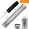 Pellet Smoker Tube 12" Stainless Steel Bbq Grill Smoker Tube Pipe For Wood Chips Cold Hot Smoking