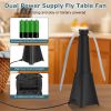 2 Pack Portable Reflective Fly Repellent Fan Rechargeable Battery Powered Table Food Fly Trap With Pattern Soft-Stop Blade Hanging Hook Indoor Outdoor