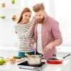 3500W Electric Single Ceramic Stove Electric Cooktop Hot Plate Infrared Countertop Burner With 12 Power & Temperature Levels 0-3H Timer Portable Handl