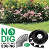 100Ft Non-Digging Plastic Garden Edging Kit Plastic Garden Border With 90 Spikes 2In Tall Border Edging For Garden Lawn Yard Flower Beds