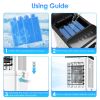 Portable Air Cooler Fan 12L Evaporative Air Conditioner With 3-Speed Dual Water Tank Touch & Remote Control 4 Wheels 4 Ice Packs Oscillation 15H Timer