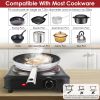 1000W Electric Infrared Single Burner Portable Heating Hot Plate Stove Countertop Rv Hotplate With 7.5” Glass Cooktop Stepless Temperature Adjustments