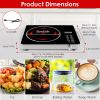 3500W Electric Single Ceramic Stove Electric Cooktop Hot Plate Infrared Countertop Burner With 12 Power & Temperature Levels 0-3H Timer Portable Handl