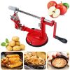 3In 1 Apple Peeler Manual Rotation Potato Fruit Core Slicer Kitchen Hand Cracking Corer W/ Zinc Alloy Peeler Suction Base