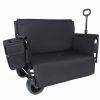 3-In-1 Folding Wagon Cart With Bench Seat, Patent Protection- Includes 1 Ice Pack, 500Lbs Heavy-Duty Utility Wagon, 180L Capacity All-Terrain Wheels F