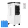 Portable Air Cooler Fan 12L Evaporative Air Conditioner With 3-Speed Dual Water Tank Touch & Remote Control 4 Wheels 4 Ice Packs Oscillation 15H Timer