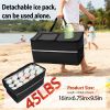 3-In-1 Folding Wagon Cart With Bench Seat, Patent Protection- Includes 1 Ice Pack, 500Lbs Heavy-Duty Utility Wagon, 180L Capacity All-Terrain Wheels F