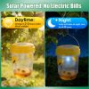 3Pack Solar Wasp Traps Outdoor Hanging Insect Catchers With Uv Light For Paper Wasps Yellow Jackets Small Hornets Fruit Flies House Flies
