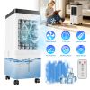 Portable Air Cooler Fan 12L Evaporative Air Conditioner With 3-Speed Dual Water Tank Touch & Remote Control 4 Wheels 4 Ice Packs Oscillation 15H Timer