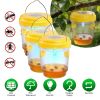 3Pack Solar Wasp Traps Outdoor Hanging Insect Catchers With Uv Light For Paper Wasps Yellow Jackets Small Hornets Fruit Flies House Flies