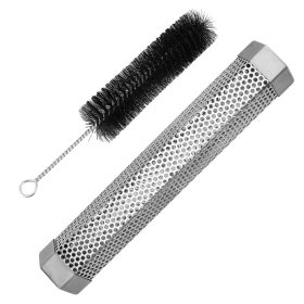 Pellet Smoker Tube 12" Stainless Steel Bbq Grill Smoker Tube Pipe For Wood Chips Cold Hot Smoking