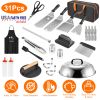 31Pcs Griddle Accessories Kit Flat Top Grill Accessories For Camp Chef With Spatulas Griddle Press Basting Cover Spice Shakers Vegetable Forks Steel S