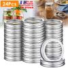 24 Pcs Regular Mouth Canning Jar Metal Rings Split-Type Jar Bands Replacement Fits For Ball Kerr Mason Jars