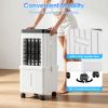 Portable Air Cooler Fan 12L Evaporative Air Conditioner With 3-Speed Dual Water Tank Touch & Remote Control 4 Wheels 4 Ice Packs Oscillation 15H Timer