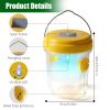 3Pack Solar Wasp Traps Outdoor Hanging Insect Catchers With Uv Light For Paper Wasps Yellow Jackets Small Hornets Fruit Flies House Flies