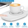 Coffee Mug Warmer Cup Warmer Auto Shut Off Coffee Tea Milk Electric Heater Pad Office Home Desk Coffee Mug Warmer Electric Beverage Warmer Mat 125.6℉/