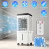 Portable Air Cooler Fan 12L Evaporative Air Conditioner With 3-Speed Dual Water Tank Touch & Remote Control 4 Wheels 4 Ice Packs Oscillation 15H Timer