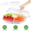 Fruit Ice Serving Tray Chilled Veggie Tray Shrimp Cocktail Serving Dish Appetizer Party Serving Platter Cold Food Buffet Server With Lid And 4 Compart