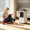 Portable Air Cooler Fan 12L Evaporative Air Conditioner With 3-Speed Dual Water Tank Touch & Remote Control 4 Wheels 4 Ice Packs Oscillation 15H Timer