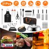 31Pcs Griddle Accessories Kit Flat Top Grill Accessories For Camp Chef With Spatulas Griddle Press Basting Cover Spice Shakers Vegetable Forks Steel S
