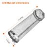 2Pcs 3.42X11.61Inch Portable Bbq Rolling Basket Round Stainless Steel Grill Mesh Barbecue Net Tube With Removable Cover Outdoor Camping