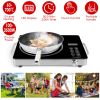 3500W Electric Single Ceramic Stove Electric Cooktop Hot Plate Infrared Countertop Burner With 12 Power & Temperature Levels 0-3H Timer Portable Handl