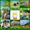 3Pack Solar Wasp Traps Outdoor Hanging Insect Catchers With Uv Light For Paper Wasps Yellow Jackets Small Hornets Fruit Flies House Flies