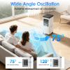 Portable Air Cooler Fan 12L Evaporative Air Conditioner With 3-Speed Dual Water Tank Touch & Remote Control 4 Wheels 4 Ice Packs Oscillation 15H Timer