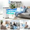 Portable Air Cooler Fan 12L Evaporative Air Conditioner With 3-Speed Dual Water Tank Touch & Remote Control 4 Wheels 4 Ice Packs Oscillation 15H Timer