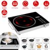 3500W Electric Single Ceramic Stove Electric Cooktop Hot Plate Infrared Countertop Burner With 12 Power & Temperature Levels 0-3H Timer Portable Handl