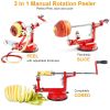 3In 1 Apple Peeler Manual Rotation Potato Fruit Core Slicer Kitchen Hand Cracking Corer W/ Zinc Alloy Peeler Suction Base