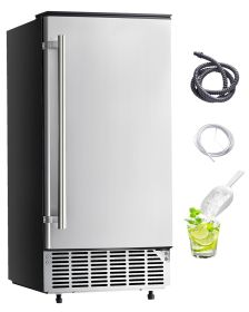 Undercounter Built-in Ice Maker, 80 Lbs/Day Under Counter Ice Maker Machine with Reversible Door Stainless Steel
