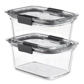 Glass Food Storage Containers, 2-Pack with Lids, BPA Free and Leak Proof, 4.7 Cup