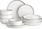 Plates and Bowls Set12 Pieces Dinnerware Set  Kitchen Dinner