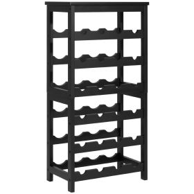 24 Bottle Detachable Wine Rack, 6-Tier Wine Bottle Holder, Freestanding Floor Display Wine Storage Shelves with Table Top, For Kitchen,Cellar,Bar