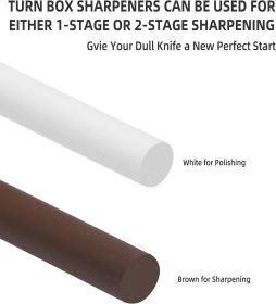 4-Rod Turn Box, Ceramic Sharpener Rod from Kitchen Sharpening Tool, Portable Manual Ceramic Sharpening Rod