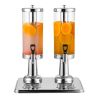 1.6 Gal Stainless Steel Beverage Dispenser – Dual Ice Cylinder, Hot & Cold Water Jug