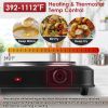 1000W Electric Infrared Single Burner Portable Heating Hot Plate Stove Countertop Rv Hotplate With 7.5” Glass Cooktop Stepless Temperature Adjustments