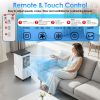 Portable Air Cooler Fan 12L Evaporative Air Conditioner With 3-Speed Dual Water Tank Touch & Remote Control 4 Wheels 4 Ice Packs Oscillation 15H Timer