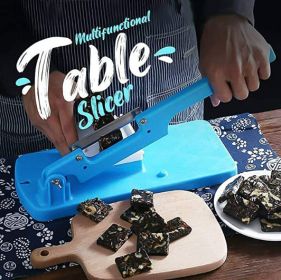 Household fruit and vegetable slicer slicer cutting rice cake knife cutting donkey-hide gelatin cake knife household rice cake slice - blue