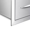 17W x 30H x 21D Inch Outdoor Kitchen Stainless Steel Double Access Drawers with Paper Towel Holder Combo for BBQ Island or Grill Station