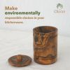 Olive Wood Spice Jar Salt Keeper w/Lid - As shown