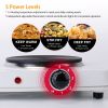 2000W Double Electric Burner Portable Dual Counter Stove Countertop Hot Plate Kitchen Cooker Stove with 5 Gear Temperature Control - white