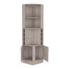 Bar Cabinet Papprika, 8 Wine Cubbies, Double Door, Light Gray Finish - as Pic