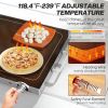 Food Warmer with Adjustable Temperature, Electric Warming Tray with Cool-Touch Handles for Parties, Buffets, Black - Black