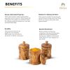 Olive Wood Canisters Set - 2-canister set plus base