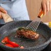 1pc Stainless Steel Frying Shovel For Egg Steak Fish Slice; Non-slip Frying Spatula; Leaky Shovel; Cookware; Kitchen Supplies - Default