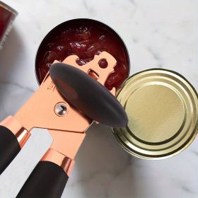 1pc Kitchen Multifunctional Can Opener Modern Minimalist Canning Tool Can Opener Stainless Steel Can Knife Beer Bottle Opener, Outdoor Camping - black