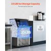 Commercial Ice Maker Machine, 100lbs/24H Ice Maker Machine with 33lbs Storage Capacity, 45 Ice Cubes in 15 Minutes